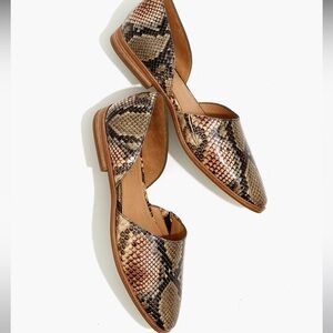 Madewell The Marisa d'Orsay Flat in Snake Embossed Leather Size 7